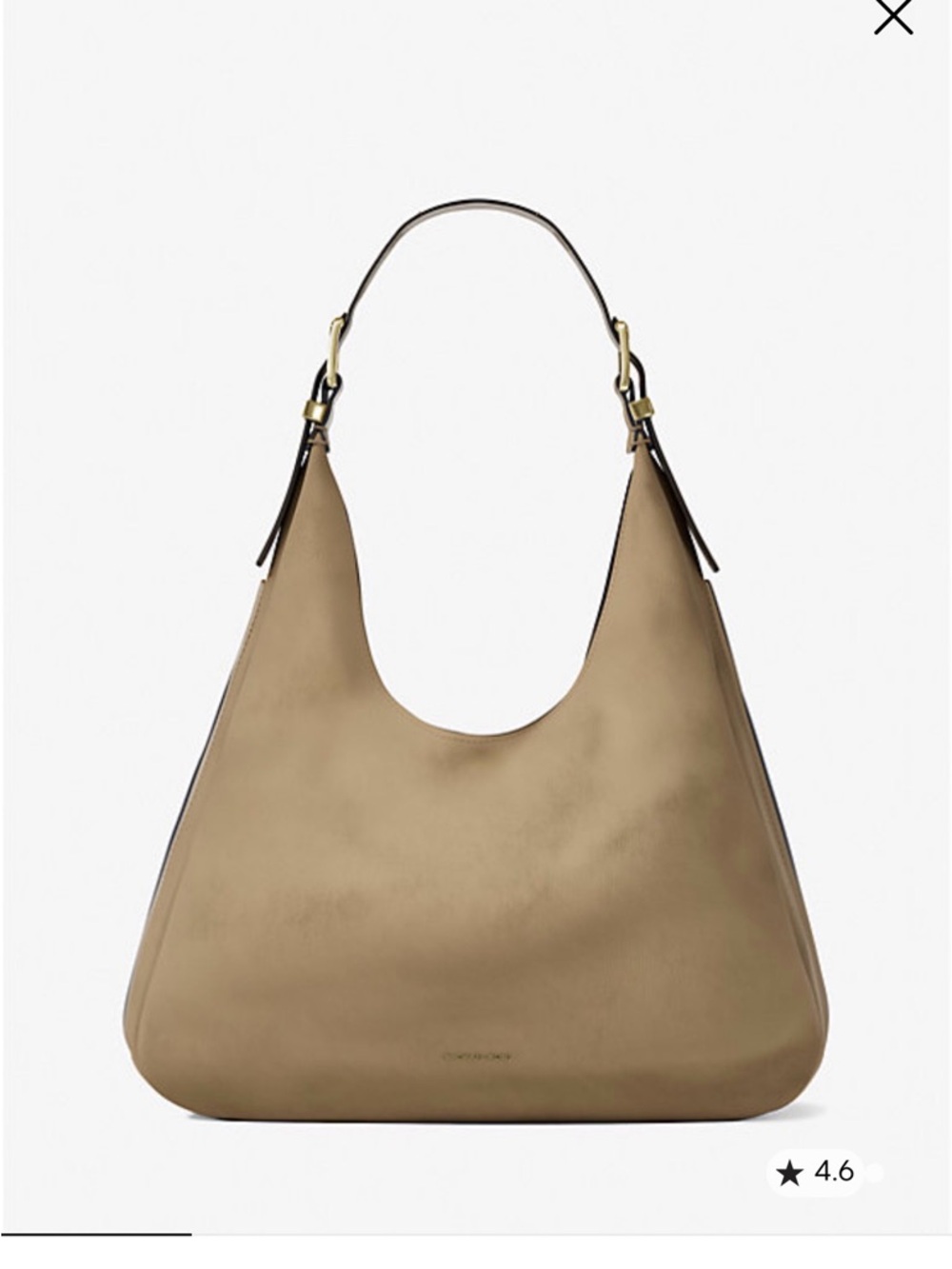 Michael Kors Leather Hobo Shoulder Bag in Taupe